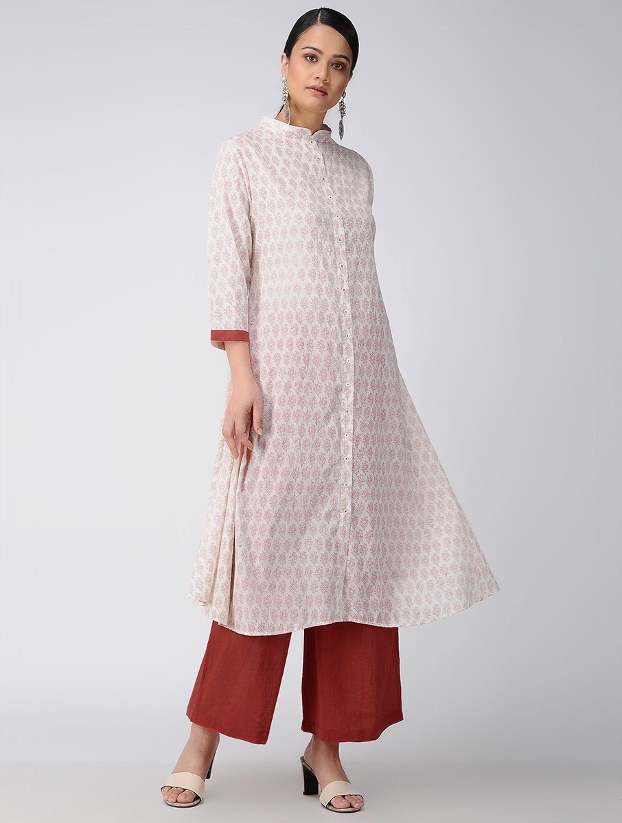 Red cotton palazzo Palazzo The Neem Tree Sonal Kabra Buy Shop online premium luxury fashion clothing natural fabrics sustainable organic hand made handcrafted artisans craftsmen