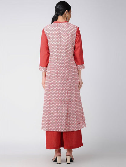 Red jacket dress Jacket dress Sonal Kabra Sonal Kabra Buy Shop online premium luxury fashion clothing natural fabrics sustainable organic hand made handcrafted artisans craftsmen