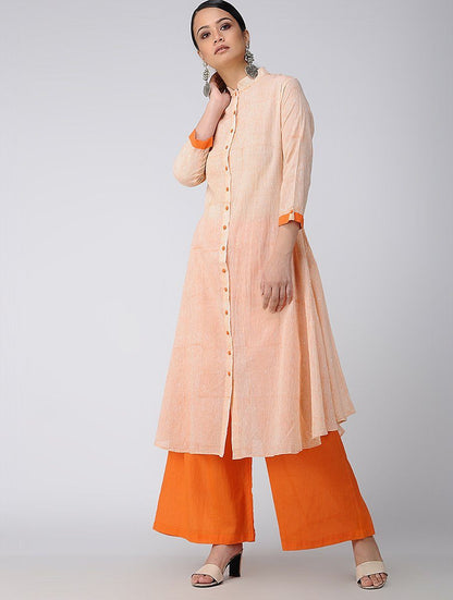 Saffron jacket dress Jacket dress Sonal Kabra Sonal Kabra Buy Shop online premium luxury fashion clothing natural fabrics sustainable organic hand made handcrafted artisans craftsmen