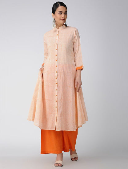 Saffron jacket dress Jacket dress Sonal Kabra Sonal Kabra Buy Shop online premium luxury fashion clothing natural fabrics sustainable organic hand made handcrafted artisans craftsmen