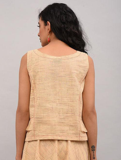 Set of 2 - Gathered top with skirt Set The Neem Tree Sonal Kabra Buy Shop online premium luxury fashion clothing natural fabrics sustainable organic hand made handcrafted artisans craftsmen