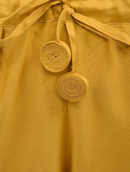 Yellow Pants Pants The Neem Tree Sonal Kabra Buy Shop online premium luxury fashion clothing natural fabrics sustainable organic hand made handcrafted artisans craftsmen